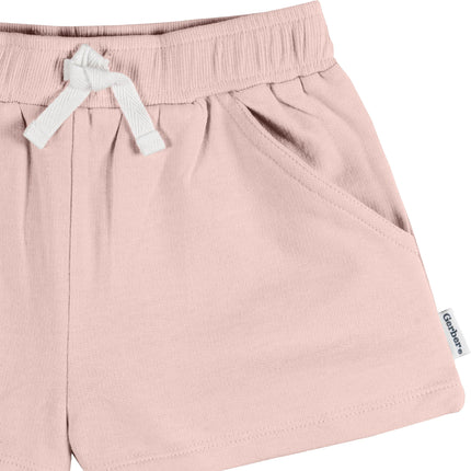 Gerber Baby Girls' 3-Pack Pantalones Cortos de Punto, Gris, 0-3 Meses