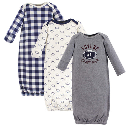 Hudson Baby Baby-Girls Cotton Gowns, Football, 0-6