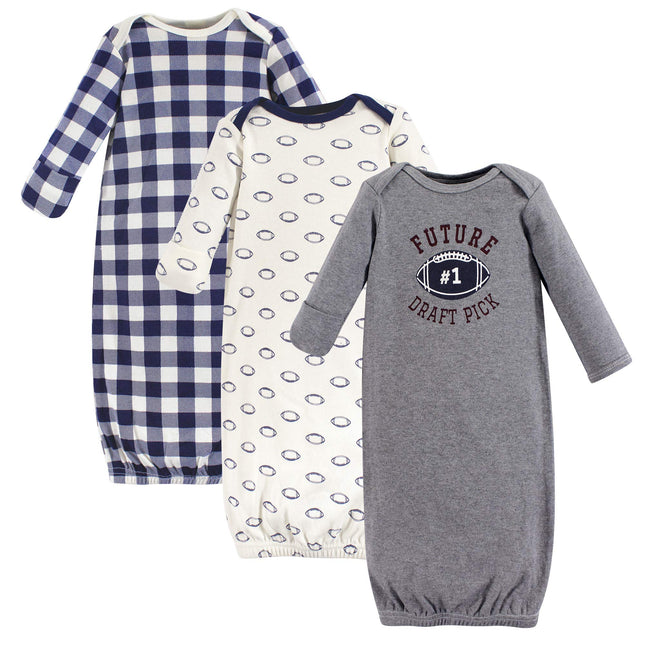 Hudson Baby Baby-Girls Cotton Gowns, Football, 0-6