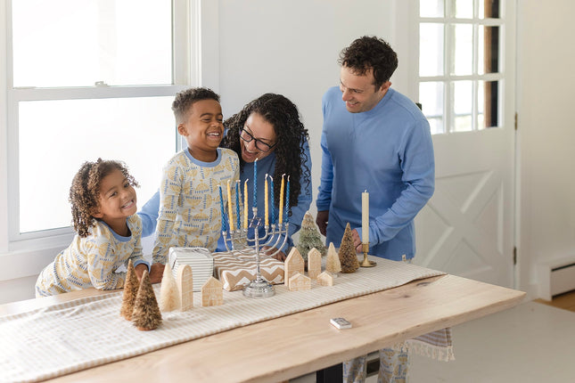 Burt's Bees Baby Organic Cotton Plain Baby Pajamas, Light The Menorah, XL