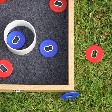 GoSports Bottle Opener Replacement Washer Set - Plastic Coated Metal with Bottle Opener - Set of 8 Washers