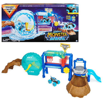 Monster Jam, Megalodon Monster Wash, Includes Color-Changing Truck, Interactive Water Play Kids Toys for Aged 3 and Up