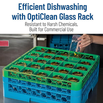 Rallonge de casier à verres divisé Carlisle FoodService Products OptiClean 25 compartiments (3-1/2"), vert