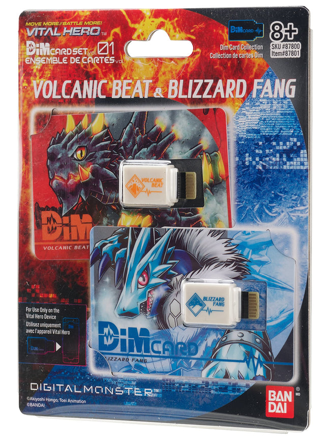 Bandai Namco 87801 VM Pack (Volvcanic Digimon Electronic Pet, Dim Card Park-Volcanic Beat & Blizzard Fang