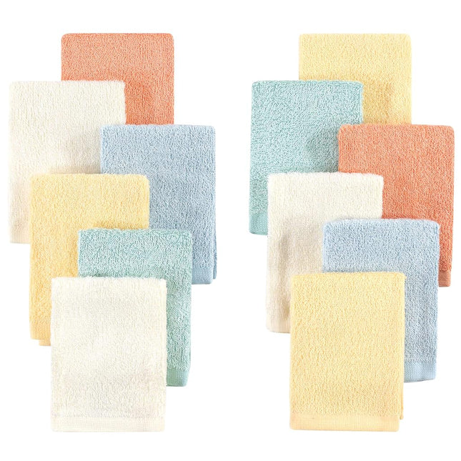 Hudson Baby Unisex Baby Rayon from Bamboo Woven Washcloths 12pk, Soft Neutral, One Size