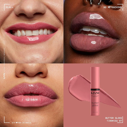 NYX PROFESSIONAL MAKEUP - Butter Gloss, Non-Sticky Lip Gloss - Tiramisu (Pink Brown)