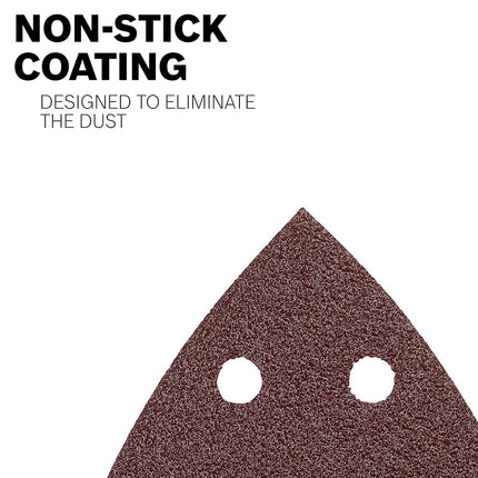 BOSCH SDTR060 Detail Triangle, Hook & Loop Sanding Sheet, Brown 60 Grit, 5-Pack