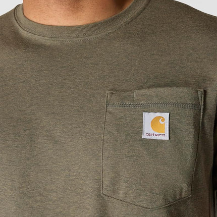 Carhartt Men's Force Relaxed Fit Midweight Short-Sleeve Pocket T-Shirt, Basil Heather, XL Tall