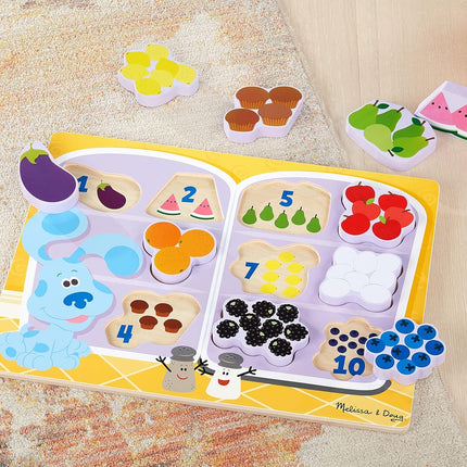 Melissa & Doug Blue's Clues & You! Wooden Chunky Puzzle - Fridge Food, Multicolor, 33024