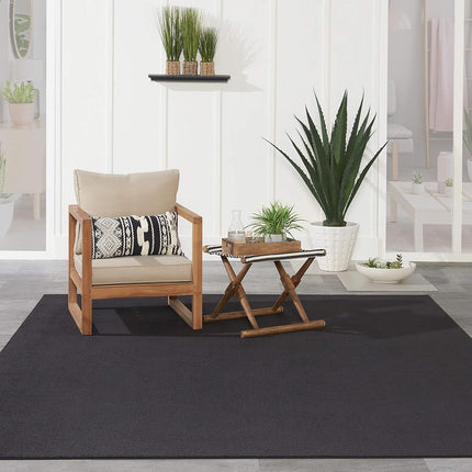 Alfombra Nourison Essentials para interior/exterior azul marino de 2,13 m x 3,05 m, de fácil limpieza, no suelta pelo, para dormitorio, sala de estar, comedor, patio trasero, terraza (2,13 m x 3,05 m)