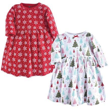 Hudson Baby Baby Girls' Cotton Dresses, Sparkle Trees, 3T