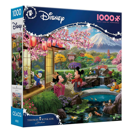 Ceaco - Disney - Thomas Kinkade - Mickey & Minnie in Japan - 1000 Piece Jigsaw Puzzle for Adults - Challenging Puzzle Perfect for Game Nights - Finished Size is 26.5 x 19