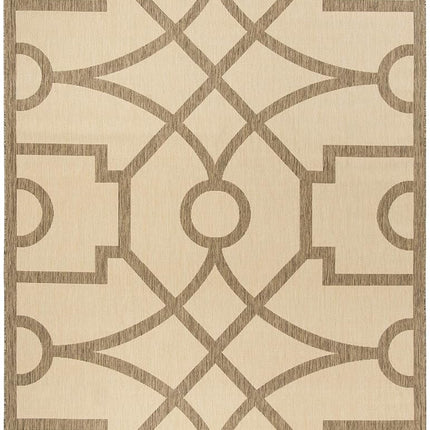 Martha Stewart by SAFAVIEH Collection 5'3" x 7'7" Grey MSR4121L Fretwork Indoor/Outdoor Waterproof Easy Cleaning Patio Backyard Mudroom Area Rug