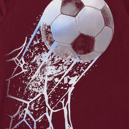 The Children's Place Boys' Sports Long Sleeve Graphic T-Shirts,multipacks, Soccer Ball/Football Player 2-Pack, Medium