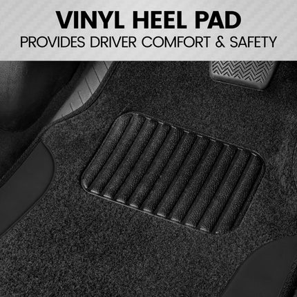 BDK CarXS Black Car Seat Covers Full Set with Matching Set of Floor Mats for SUV, Car, & Truck - Car Seat Covers Front Seats & Bench Seat Cover Car Seat Protector Car Mats Full Set Interior Covers