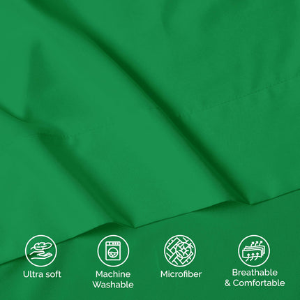 Elegant Comfort Luxury Soft 6-Piece 1500 Premium Hotel Quality Bed Sheet Set with Extra Deep Pockets 18-24 Inch, Wrinkle Free, Storage Pockets, Extra Deep Pocket 6PC Sheets, King, Emerald Green