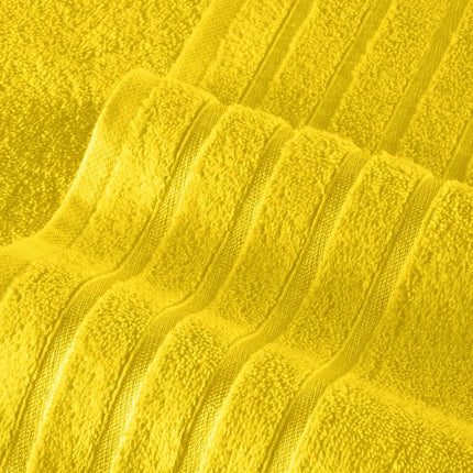 Elegant Comfort 4 Lines Viscose Stripe 6-Piece Premium Towel Set - 100% Turkish Cotton High Absorbent Luxury Bathroom Towels – Includes 2 Washcloths, 2 Hand Towels and 2 Bath Towels Set, Yellow