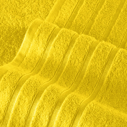 Elegant Comfort 4 Lines Viscose Stripe 6-Piece Premium Towel Set - 100% Turkish Cotton High Absorbent Luxury Bathroom Towels – Includes 2 Washcloths, 2 Hand Towels and 2 Bath Towels Set, Yellow