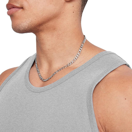 Hanes Men's Essentials Top Pack, Midweight Cotton Tanks, Sleeveless Shirts, 3-Pack, Light Steel, S