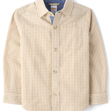 Gymboree Boys' and Toddler Long Sleeve Button Up S