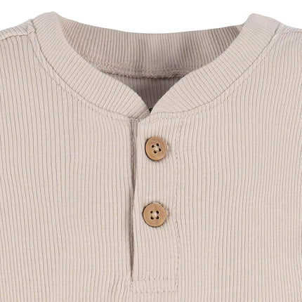 Gerber Unisex Baby Bodysuit and Shorts Set, Beige, 12 Months