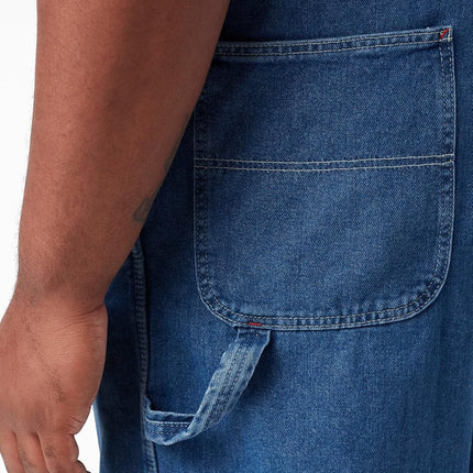 Dickies Men's Denim Bib Overall, Stone Washed Indigo Blue, 38x34