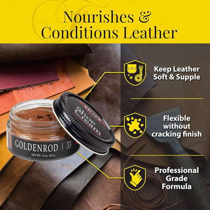 Kelly's Shoe Cream - Professional Shoe Polish - 1.5 oz - Goldenrod