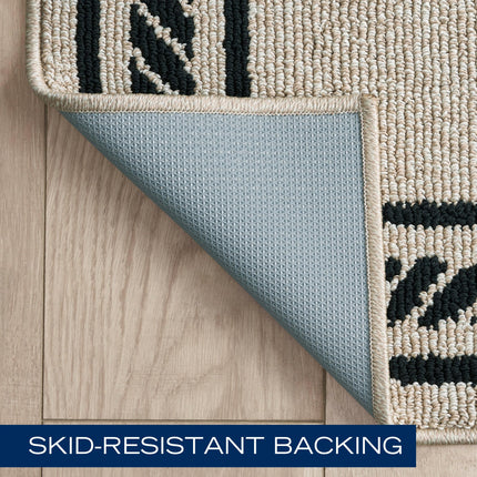 Nautica – Runner Rug | Indoor Runners for Hallways and Entry Rugs| Non-Slip and Non-Skid Entry and Kitchen Door Mat| Machine Washable Entryway Carpet Rugs | 2'2" x 3'9" | Rope Border Natural Twist