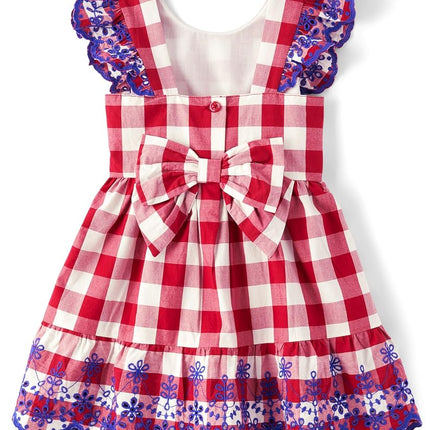 Gymboree Vestidos de manga corta para niñas y niñas pequeñas, cuadros de calabaza, 8