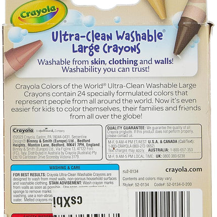 Crayola 24 Ct Large Ultra-Clean Washable Crayons, Colors of the World