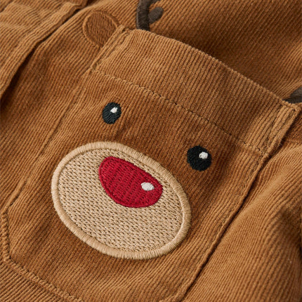 Gymboree Boys' and Toddler Long Sleeve Button Up Shirts, Antler Brown, 12-18 Months