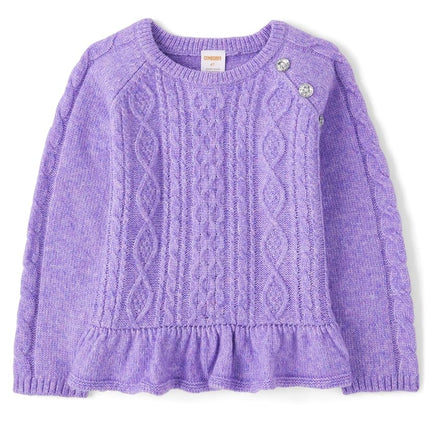 Gymboree Girls' and Toddler Long Sleeve Sweaters, Gem Purple, 4T