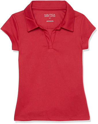 Nautica Big Girls Short Sleeve Performance Polo, R