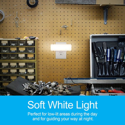GE Ultrabrite Barre lumineuse LED Veilleuses à brancher sur secteur Décoration d'intérieur Lumière d'ambiance Capteur crépusculaire Veilleuse lumineuse, Blanc, 200 lumens, 1 pièce
