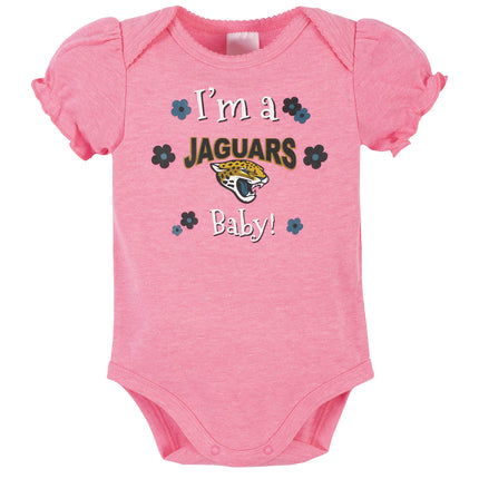Paquete de 3 bodys de manga corta NFL para bebé niña de Gerber, color del equipo, 6-12 meses