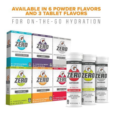 Gatorade Zero Tablets: Zero Sugar, All The Electrolytes, Watermelon, Pack of 10 (4 Pieces)