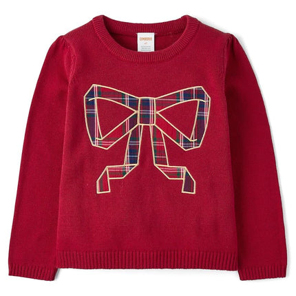 Gymboree Girls' and Toddler Long Sleeve Sweaters, Red Bow, 3T