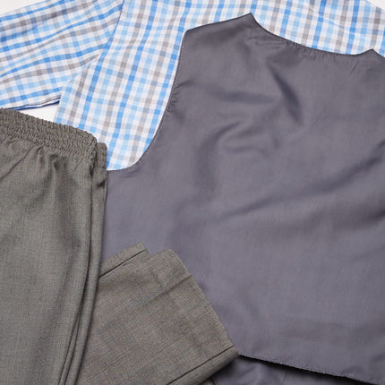 Nautica Little Boys 4-Piece Vest Set with Dress Shirt, Tie, Vest, and Pants, Light Grey, 7
