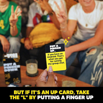 Hunch Games Put A Finger Down - The Viral Party Game That Will Have Everyone Talking - Funny Adult Card Game & Icebreaker Ideas, Game Nights, & Big or Small Groups, 400 Cards for 2+ Players