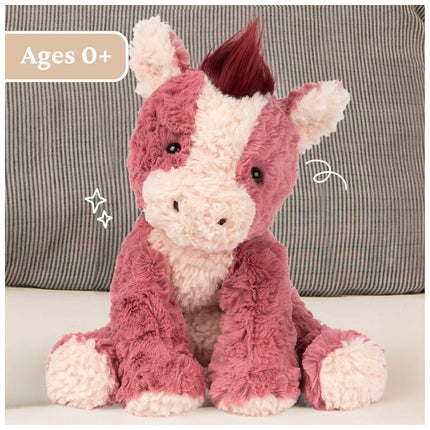 GUND Cozys Collection Horse Stuffed Animal, Spring Decor, Plush Toy for Ages 1 and Up, Pink/Red, 10”