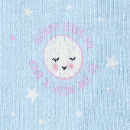The Children's Place 100% Cotton One Piece Pajamas with Front Closure Toddler Set of 2, moons, 0-3 Months