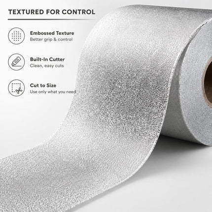 ForPro Professional Collection Expert Embossed Aluminum Foil Roll, 320 Ft Hair Foils for Color Application and Highlighting Services, Silver, Medium, 5W