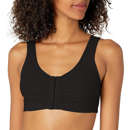 Fruit of the Loom Women's Front Close Builtup Sports Bra, Black, 48