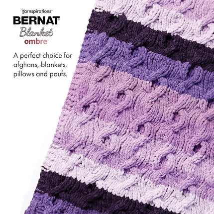 Bernat Blanket Ombre Shaded Blue Ombre Yarn - 2 Pack of 300g/10.5oz - Polyester - 6 Super Bulky - 220 Yards - Knitting, Crocheting & Crafts, Chunky Chenille Yarn