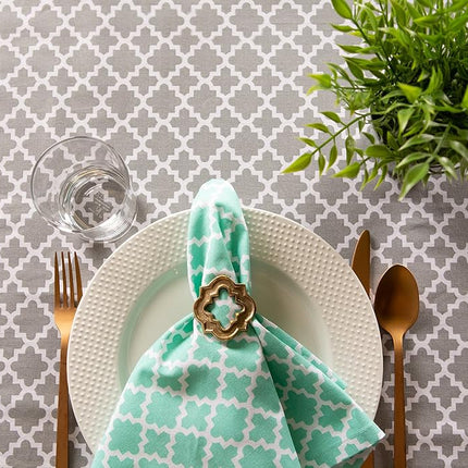 DII Lattice Tabletop Collection, Tablecloth, 70" Round, Gray