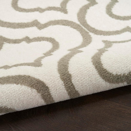 Nourison Jubilant Trellis Ivory Green 2'3" x 7'3" Area Rug, Easy Cleaning, Non Shedding, Bed Room, Living Room, Dining Room, Kitchen (2x7)