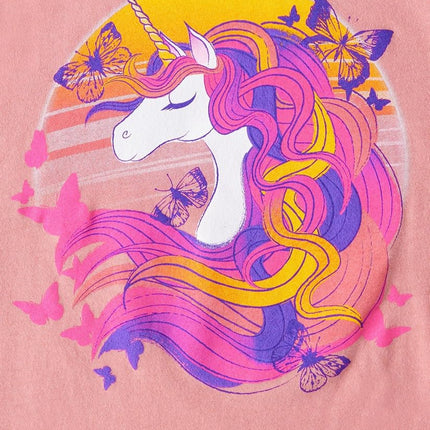 The Children's Place Girls' Assorted Everyday Long Sleeve Graphic T-Shirts,multipacks, Butterfly/Unicorn 2-Pack, Large