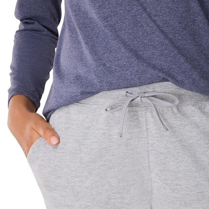 Hanes Women's Originals Joggers, 100% Cotton Jersey Sweatpants, 29" Inseam, Light Steel, XXL