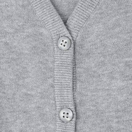 The Children's Place Girls' Uniform V Neck Cardigan, Heather Smoke, L