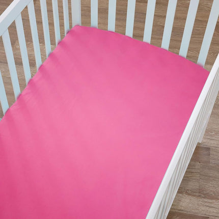Sábana Ajustable de Punto de Jersey de Algodón 100% Natural Supreme de American Baby Company para Colchones de Cuna y Niño Pequeño Estándar, Fucsia, Suave y Transpirable, para Niñas, 28 X 52 pulgadas